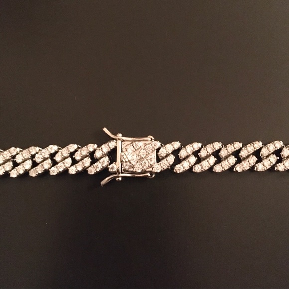 Stainless Steel Diamond Miami Cuban 20in 8mm - Picture 2 of 5